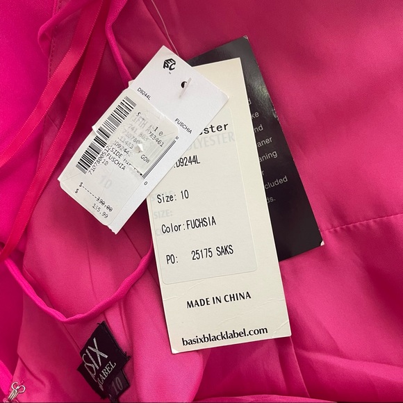 # Basix Black Label Fuchsia Side Hip Peplum Gown New With Tag - Picture 12 of 16